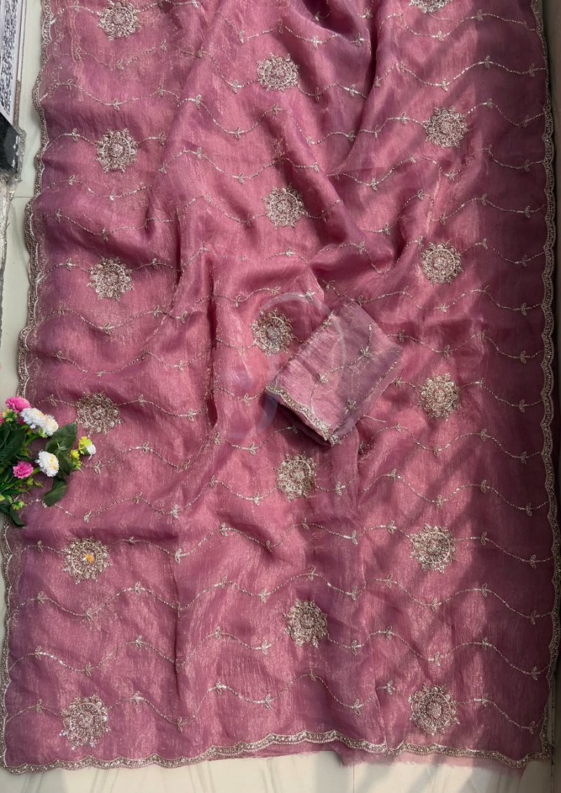 JK 471 Chiffon With Beautiful Bangali Work Saree